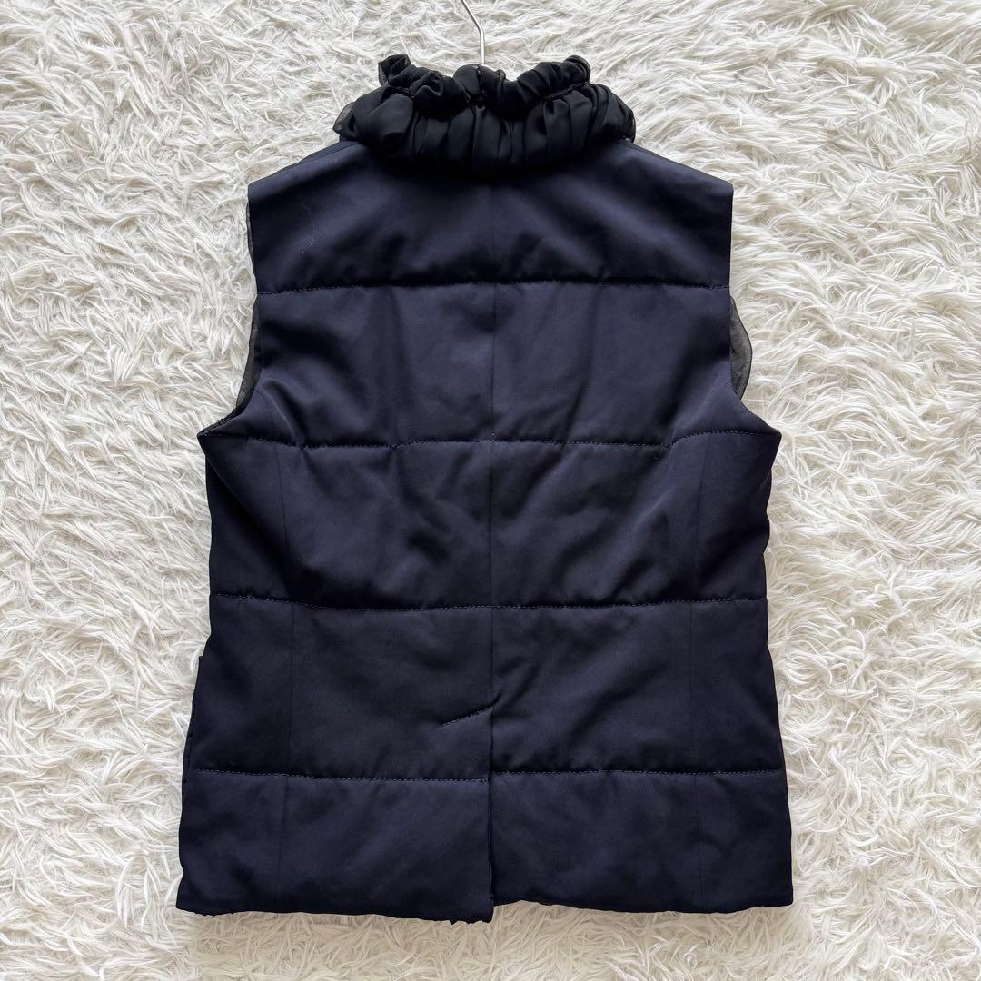 【トリココムデギャルソン】AD2010　キルティングベスト　M　フリル　シフォン
