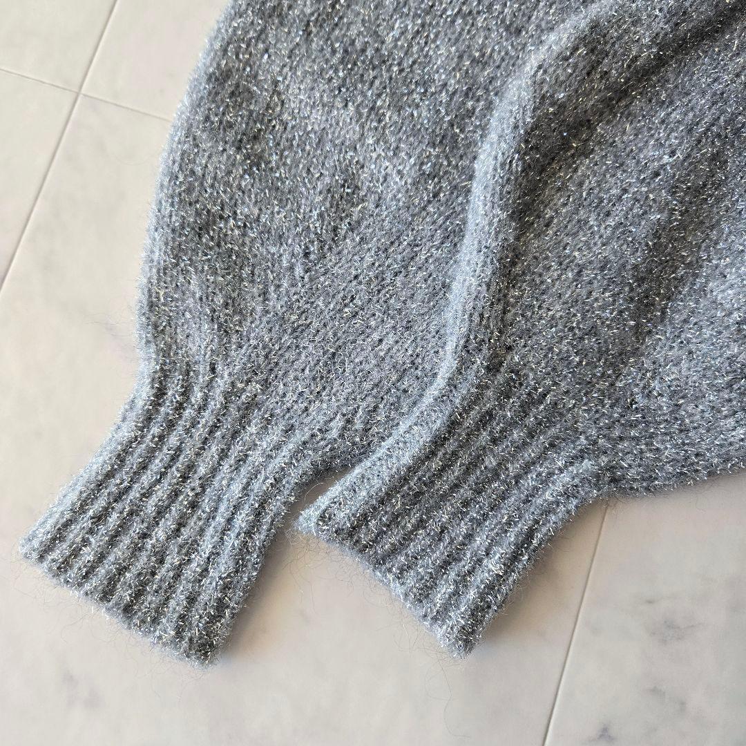 美品✨アンスクリア　ラメプルオーバー　ラメニット　シルバー　銀　オーバーサイズ