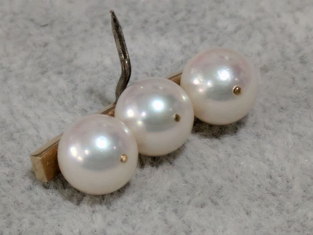 K18 真珠 3つのブローチ