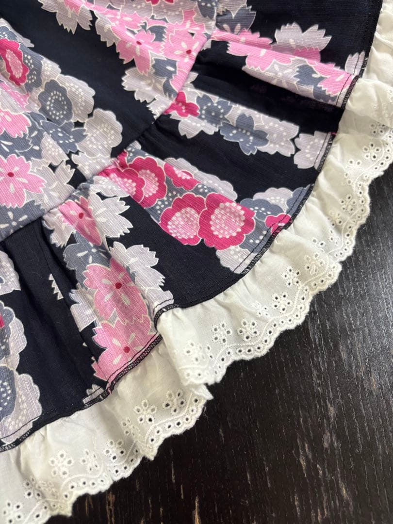 rowa's 浴衣ドレス 黒ピンク 兵児帯 地雷ギャル 姫ギャル y2k