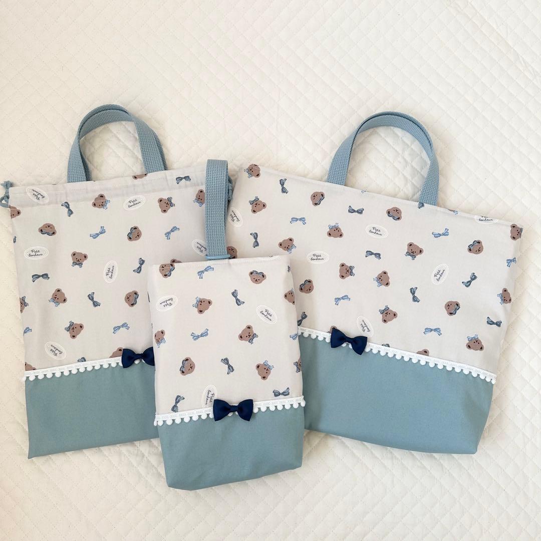 コルク⭐︎レッスンバッグ等4点女の子入園入学セットハンドメイド