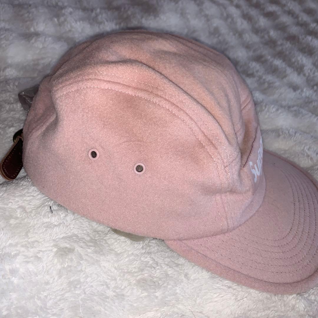 Supreme ピンク フリースキャップ