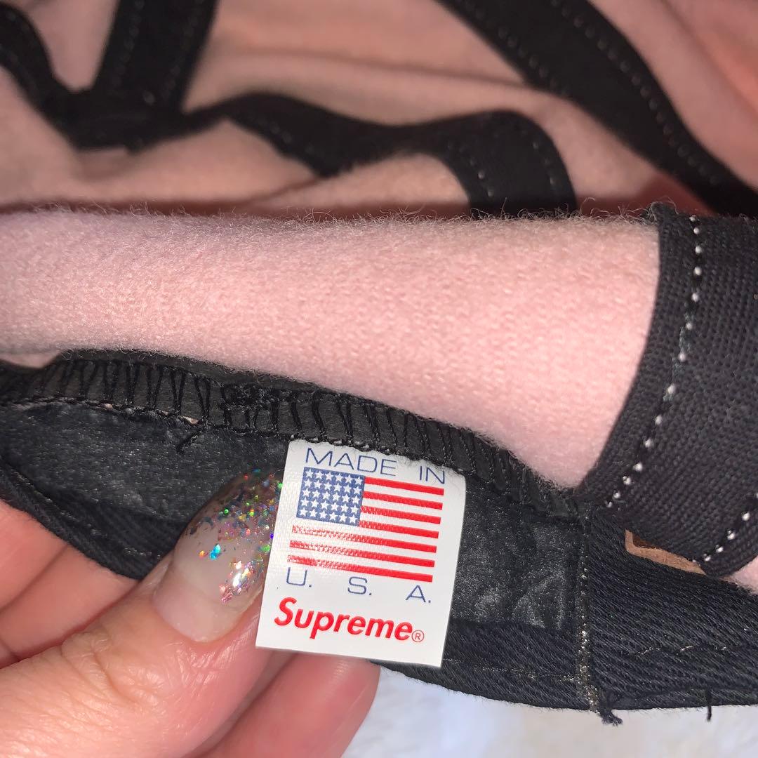 Supreme ピンク フリースキャップ
