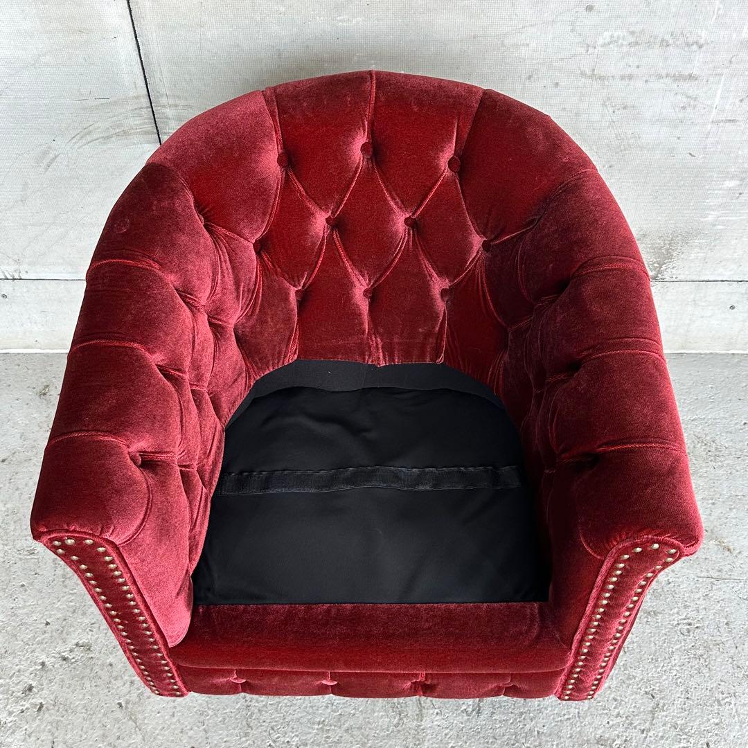 c*m様 ★VINCENT★チェスターフィールド 1Pソファ ベルベット アンテ