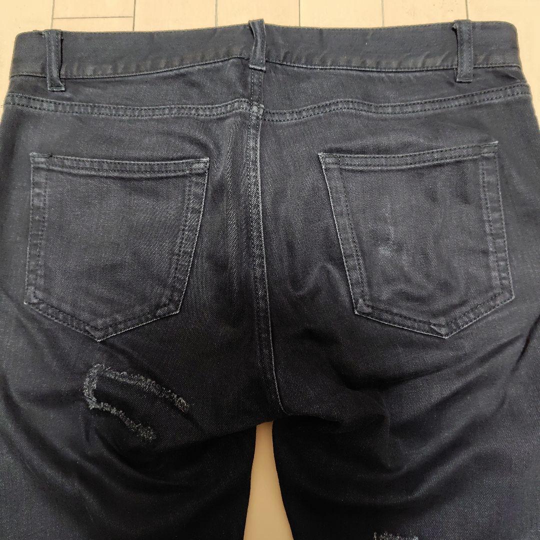 サンローランパリ希少 ダメージスキニーブラックデニム エディスリマン