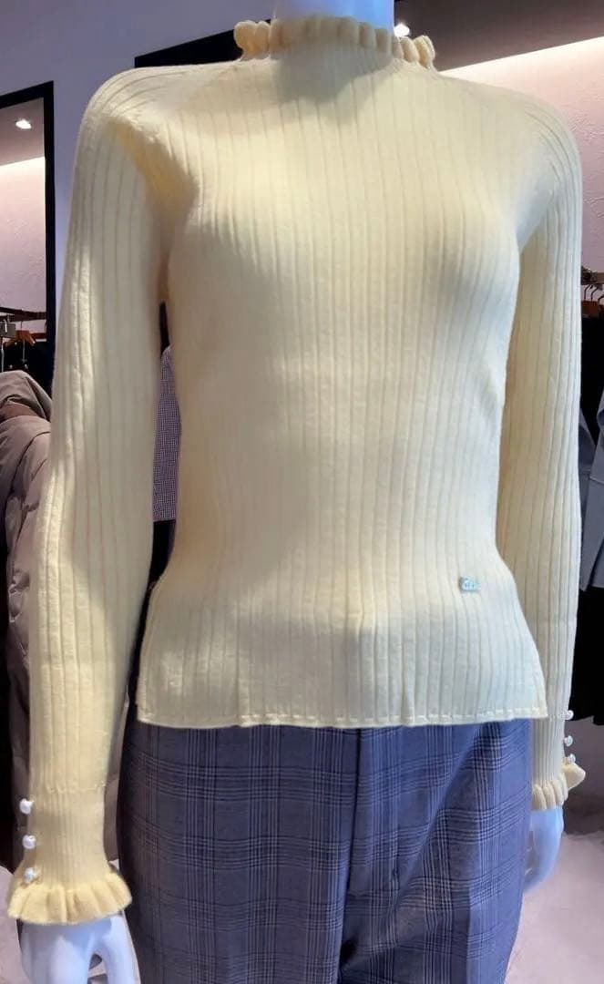 Rene2025♡美品プチフリルお袖パールニット34