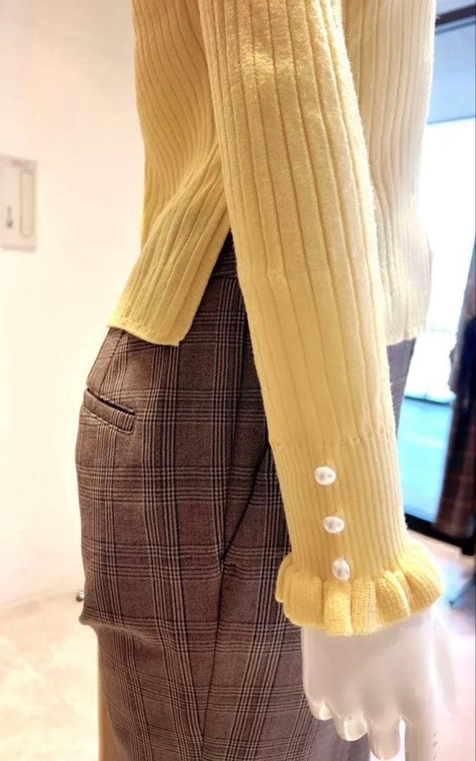 Rene2025♡美品プチフリルお袖パールニット34