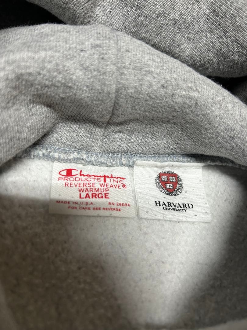 お*ぎ様 赤タグChampion HARVARD パーカー リバースウィーブ