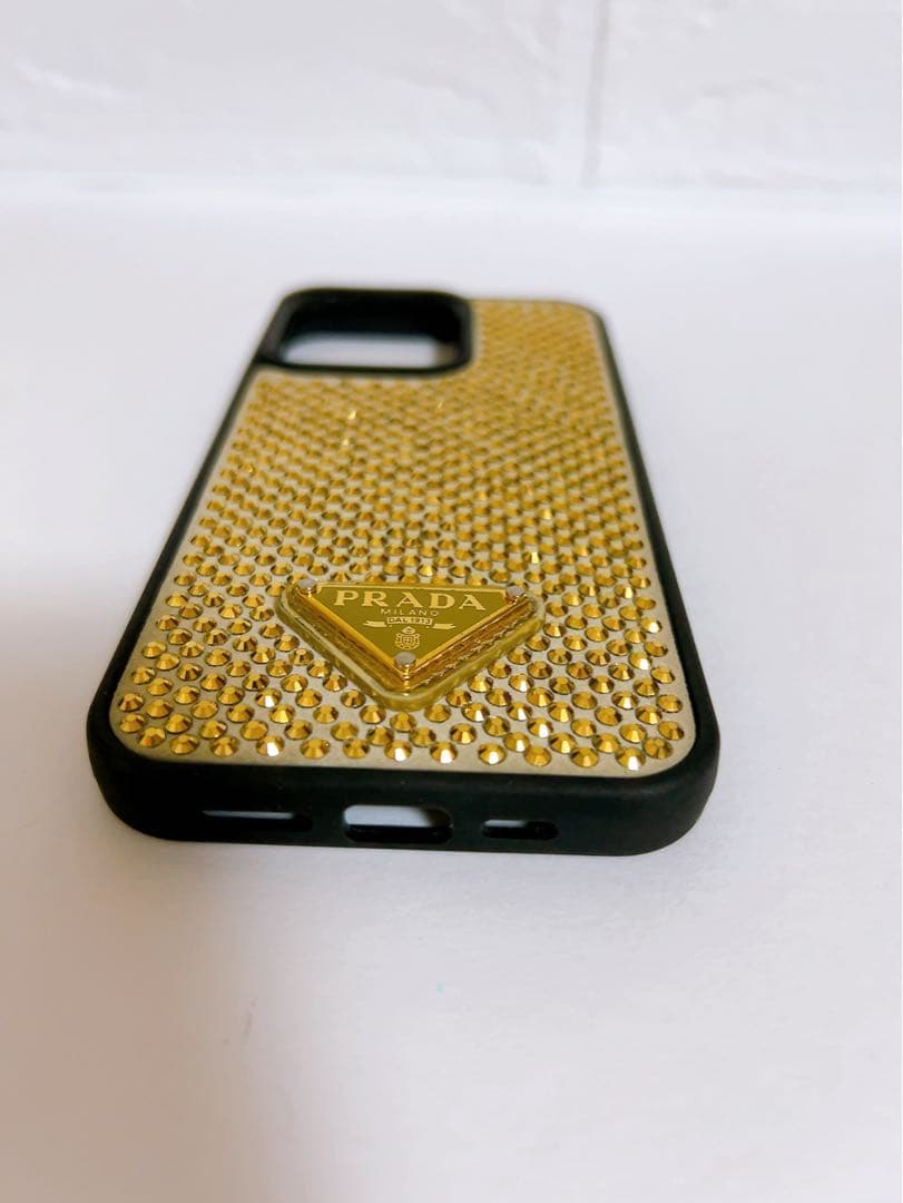 プラダ　PRADA iPhone13Pro ラインストーン　三角ロゴ
