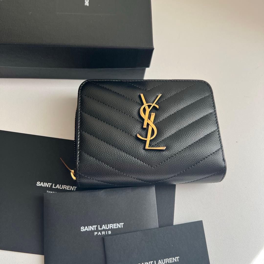 88 極上美品 SAINTLAURENT イヴサンローラン 2つ折り財布