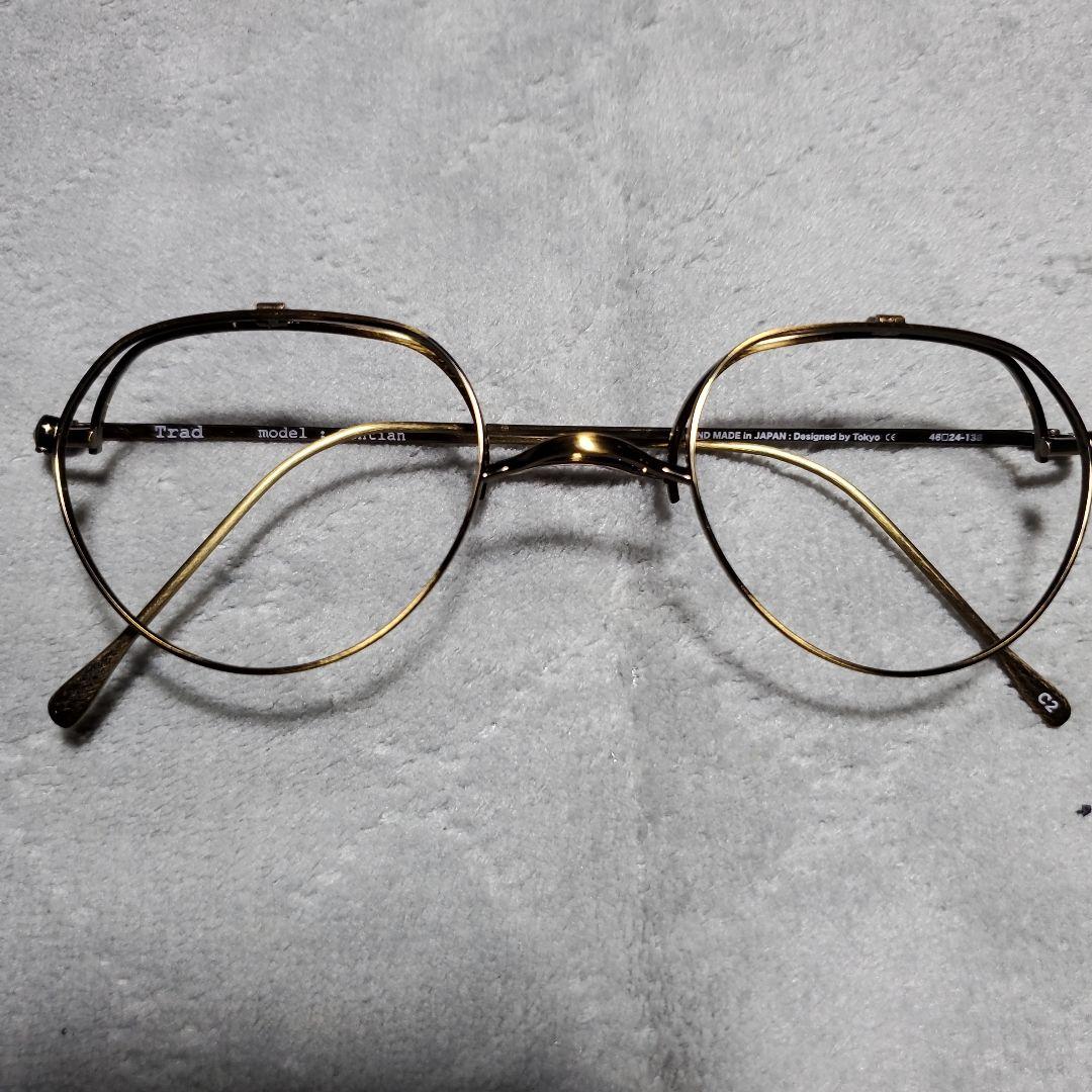 (TRAD)Gentian 跳ね上げメガネ チタン製ゴールド