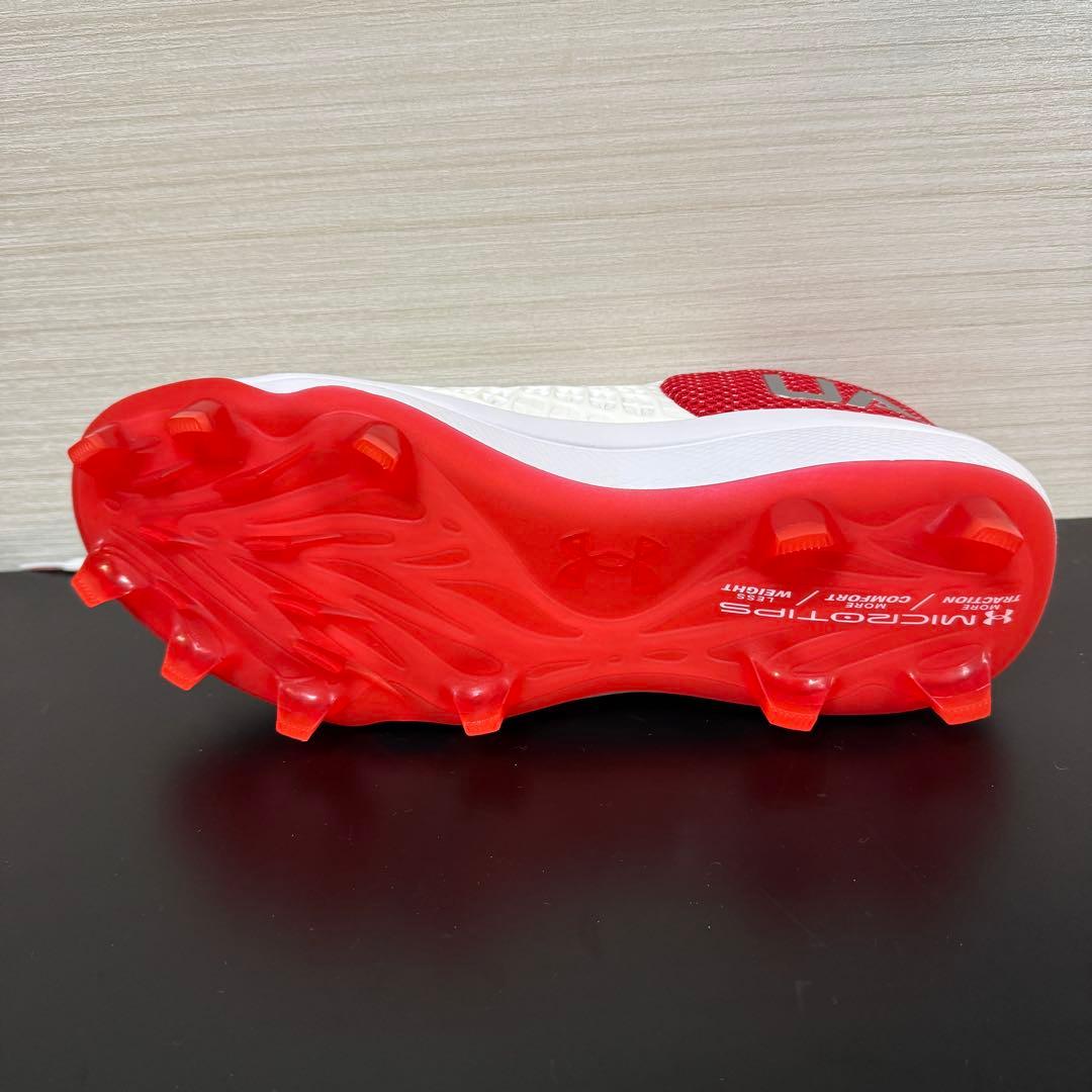 野球 ポイントスパイク アンダーアーマー レッド ホワイト ソフトボール ベース