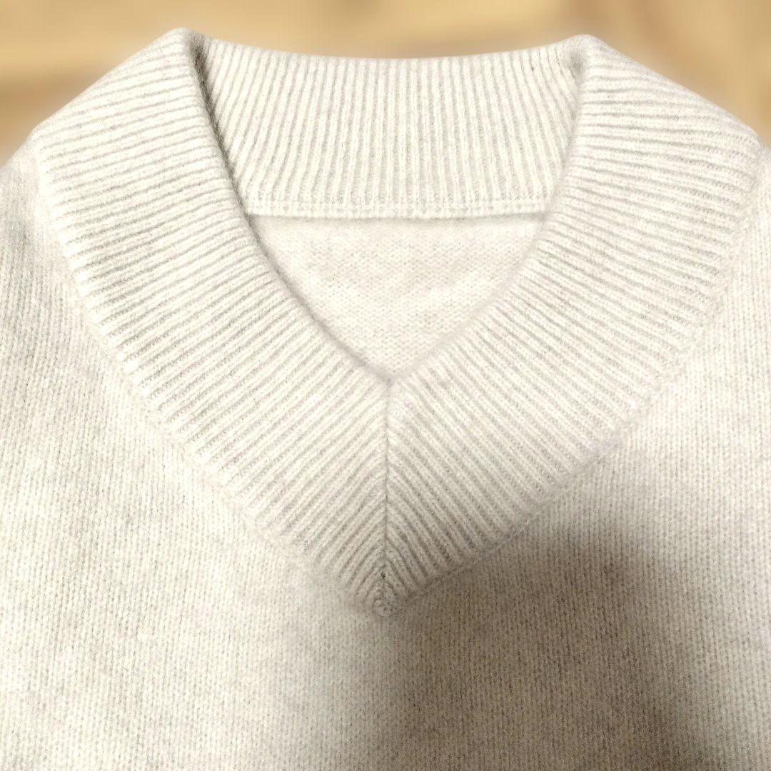 NOBLE　YAK/ヤク ワイドVネックニット