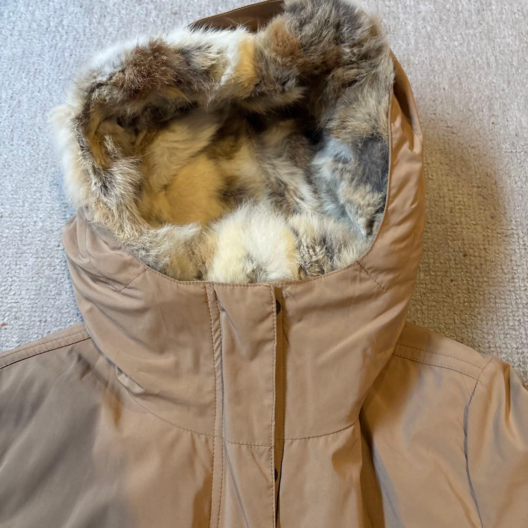 RESTIR ベージュ モッズコート ファー付き