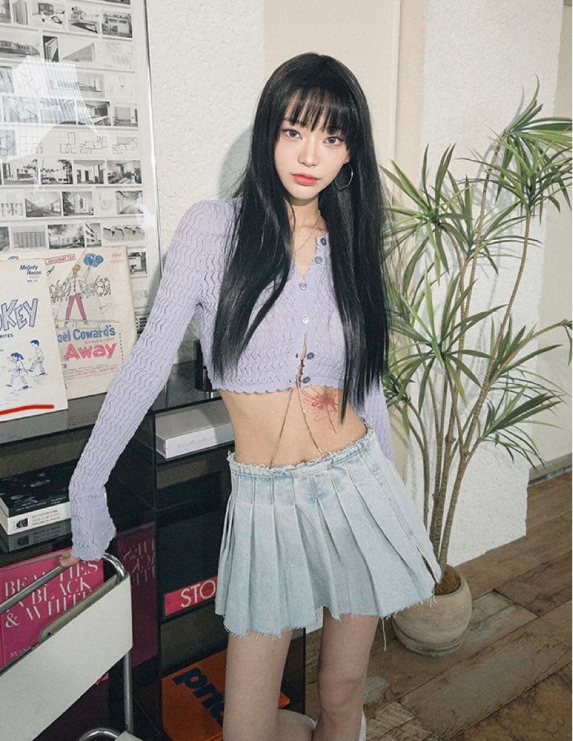 Pinkage手植えフルウィッグストレート25インチレイクカットモースト原糸