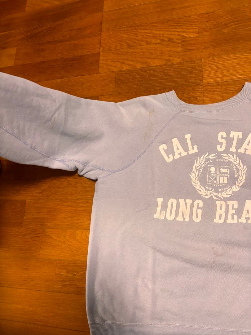 60s '' CAL STATE LONG BEACH '' 水色 スウェット