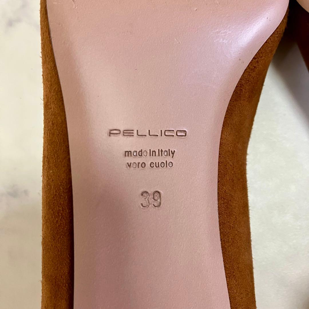 【未使用級】PELLICOペリーコ　ポインテッドトゥ太ヒールパンプスブラウン39