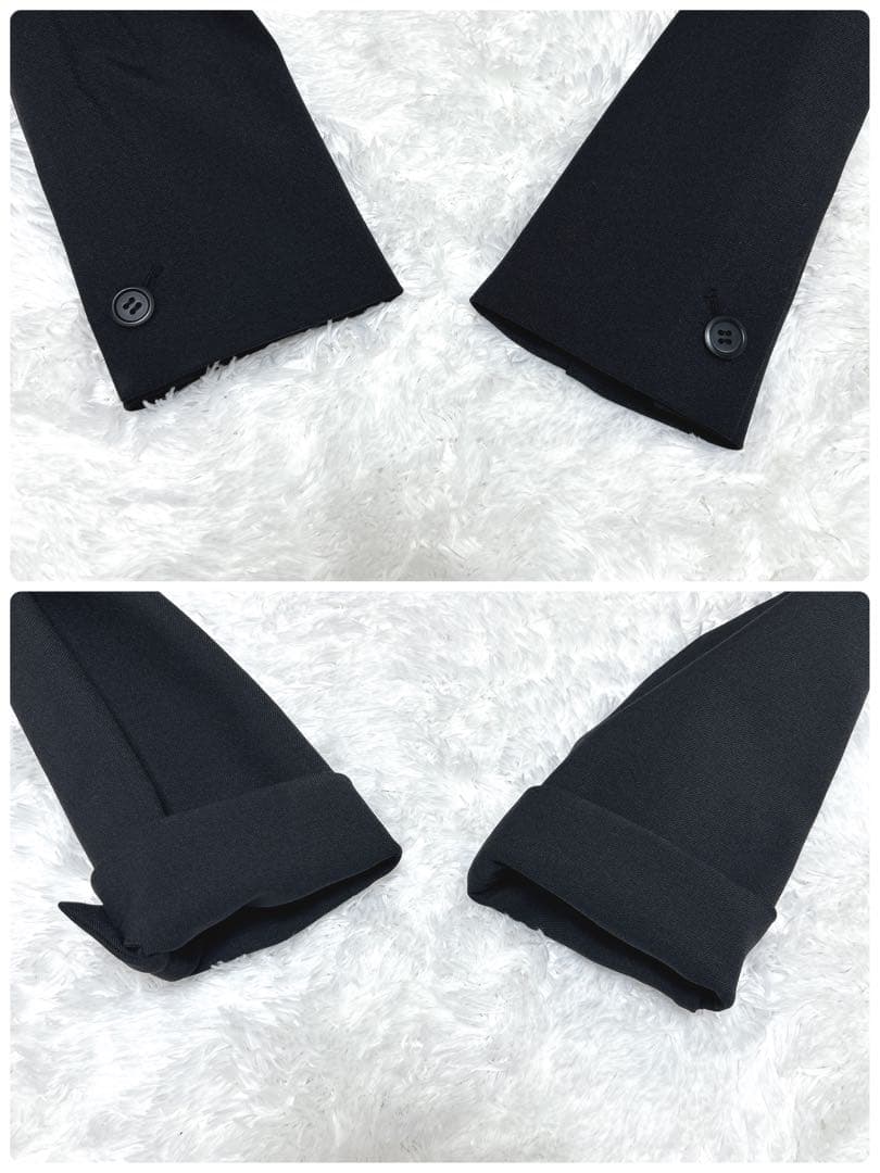 【美品】PLST ウォームリザーブカラーレスジャケット　パンツ　黒　セットアップ