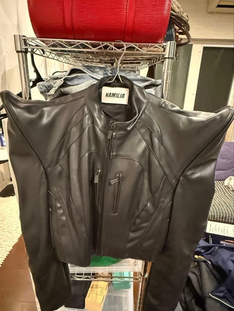 NAMILIA 黒 レザージャケット ショート丈 Mサイズ