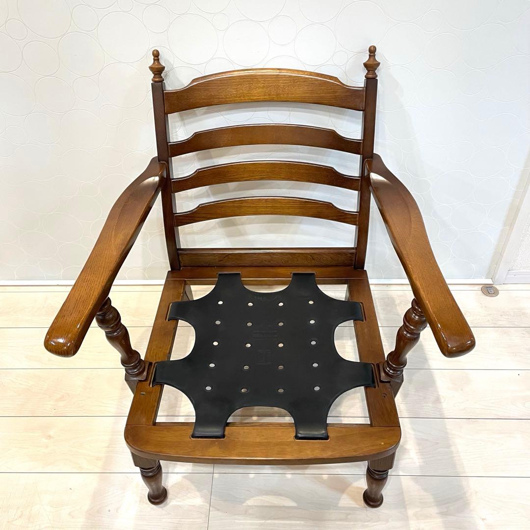 【希少】飛騨産業 穂高 キツツキマーク 花柄 ラウンジチェア アームチェア