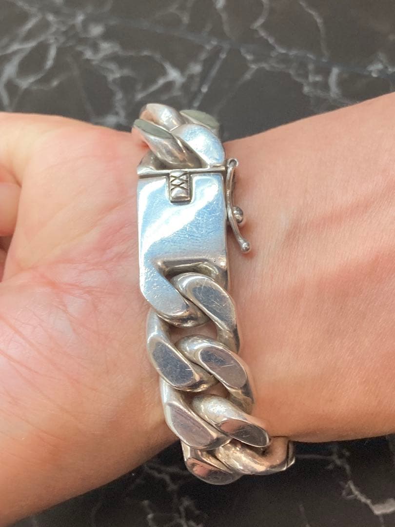 [51] Silver925 / 150g 2面 喜平ブレスレット ヴィンテージ