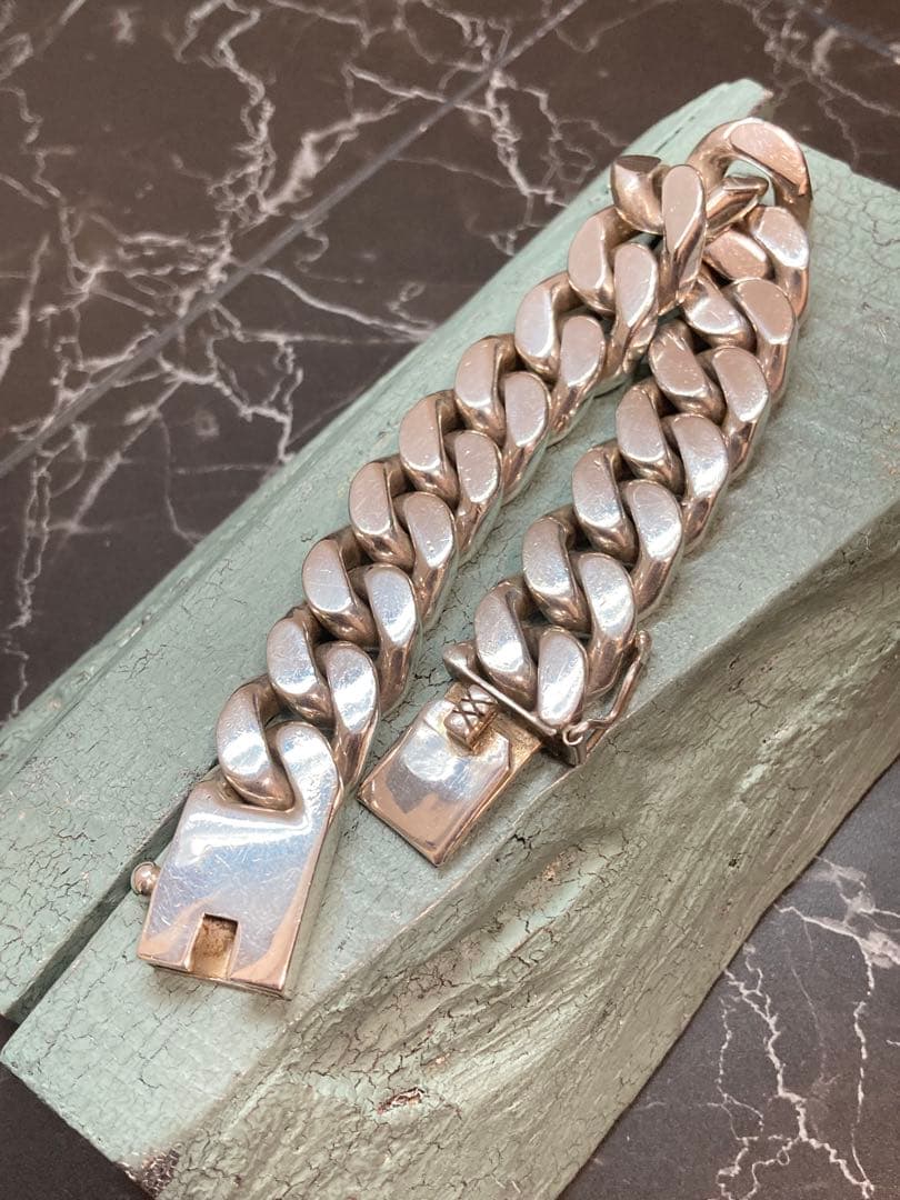 [51] Silver925 / 150g 2面 喜平ブレスレット ヴィンテージ