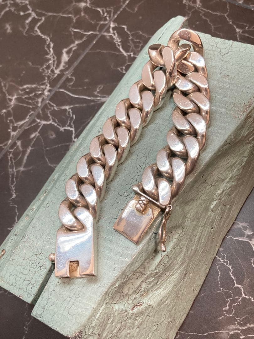 [51] Silver925 / 150g 2面 喜平ブレスレット ヴィンテージ