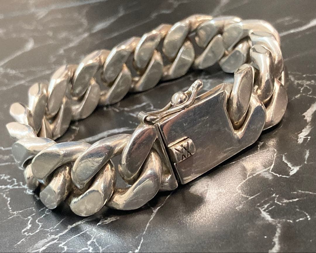 [51] Silver925 / 150g 2面 喜平ブレスレット ヴィンテージ