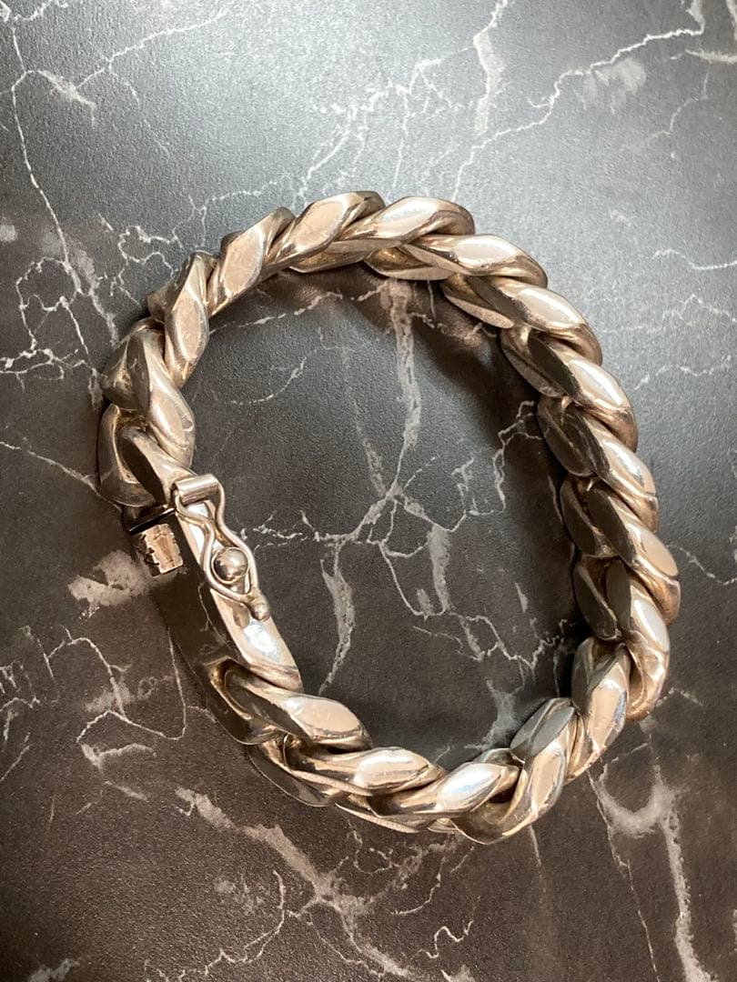 [51] Silver925 / 150g 2面 喜平ブレスレット ヴィンテージ