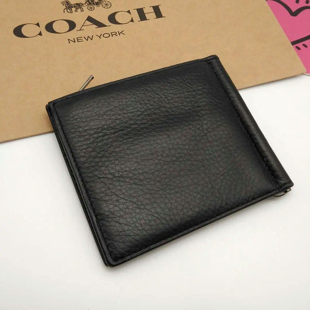 新品　訳あり　COACH　マネークリップ　折り財布　メンズ　人気の小銭入れ付き