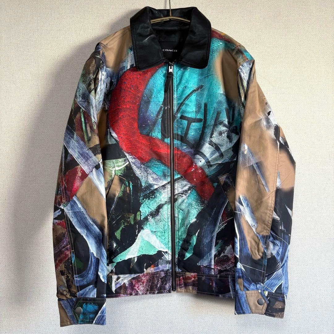 COACH MINT + SERF コラボ 羊革切替 ジャケット 総柄 美品