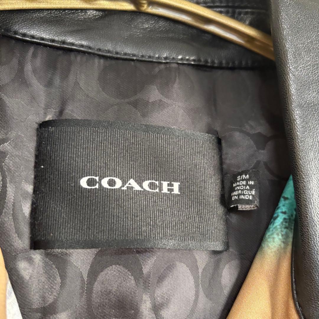 COACH MINT + SERF コラボ 羊革切替 ジャケット 総柄 美品