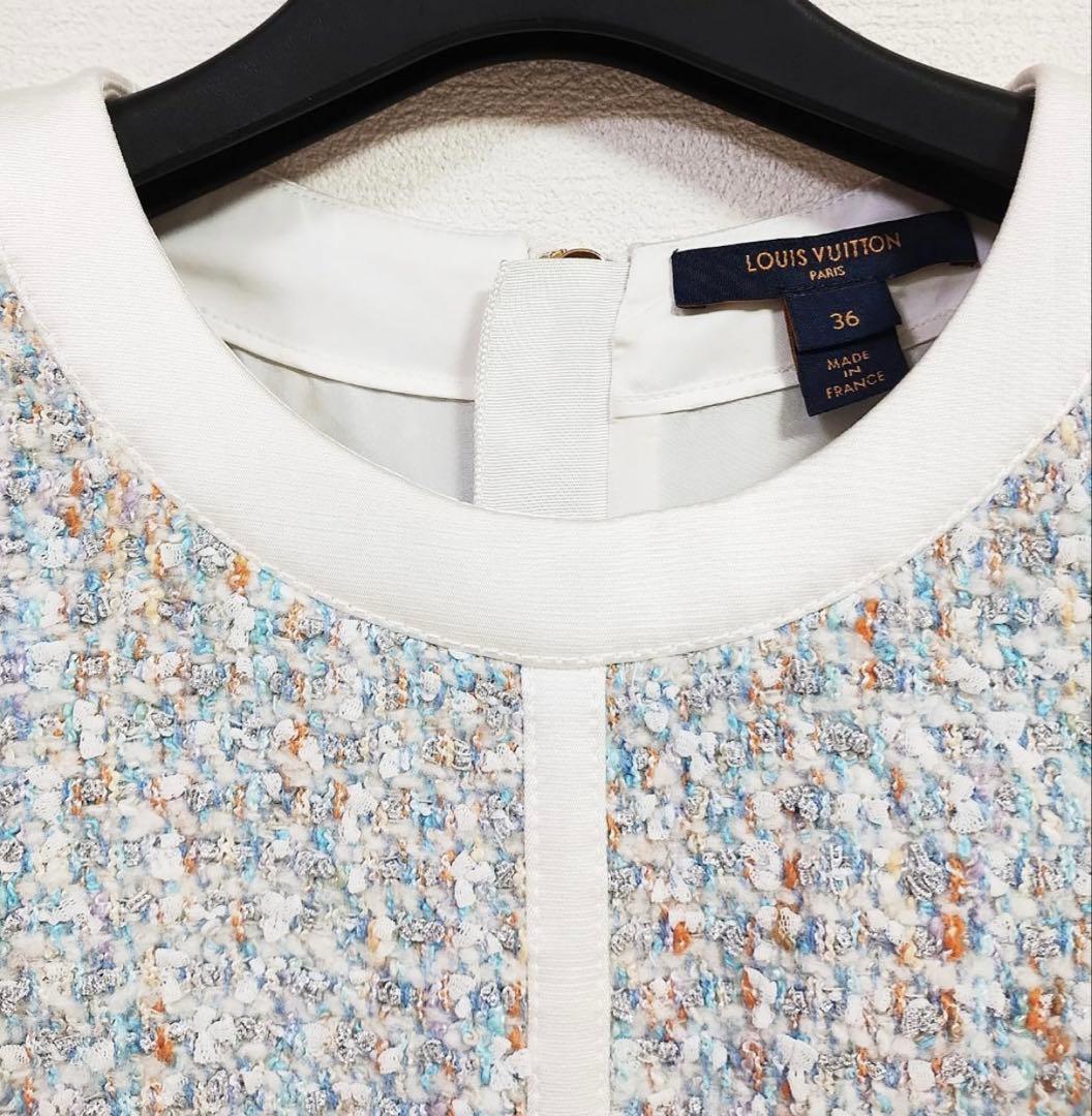 カ*シ様 極美品 LOUISVUITTON ツイード ワンピ 36 ひめかちゃん