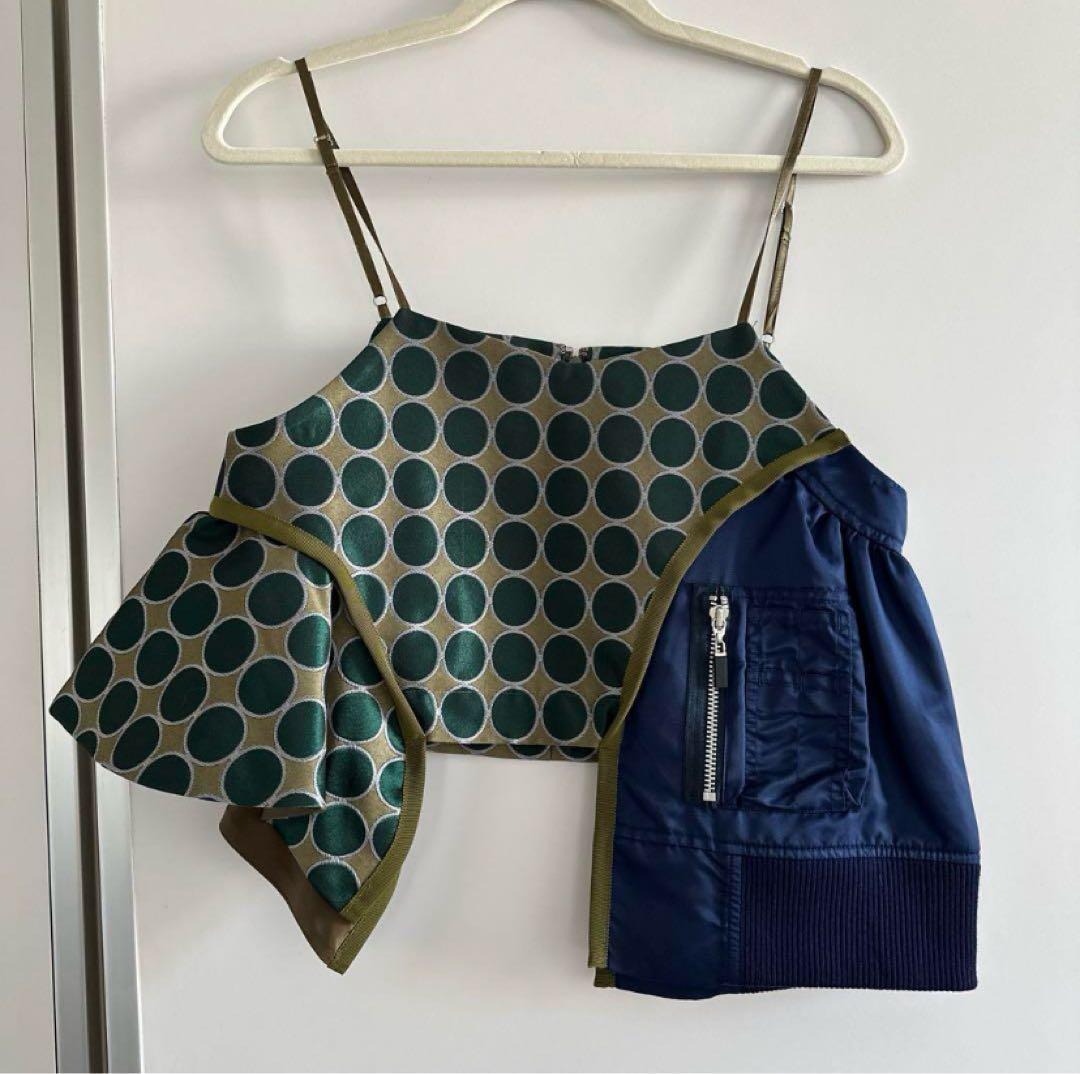 UN3D. ドット柄 フリルキャミソール F