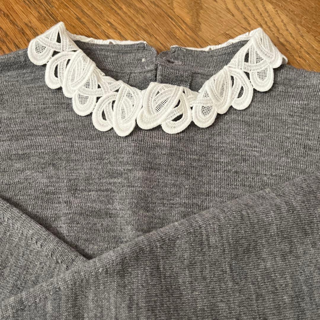 23区　レース付きグレー ニットセーター サイズ40
