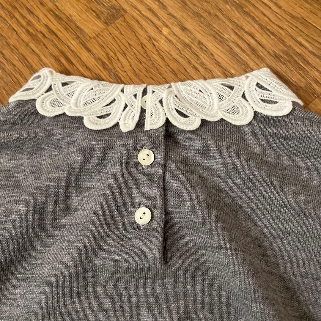 23区　レース付きグレー ニットセーター サイズ40