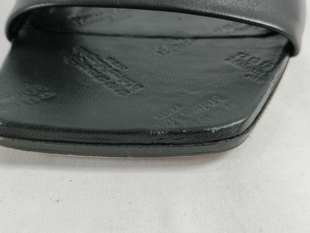 メゾンマルジェラ　レザー 4ステッチ サンダル ミュール　ブラック　37