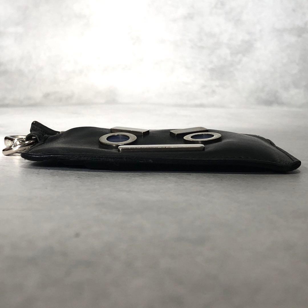 FENDI ロボットフェイス フラグメントケース レザー ブラック 小銭入れ