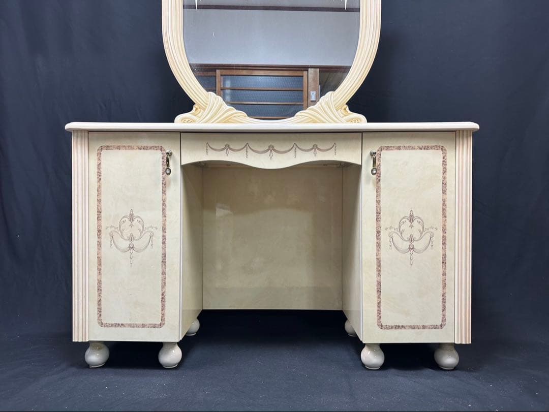 最高級イタリア家具レオナルド ドレッサー ロココ調 鏡台 化粧台Quincy’s