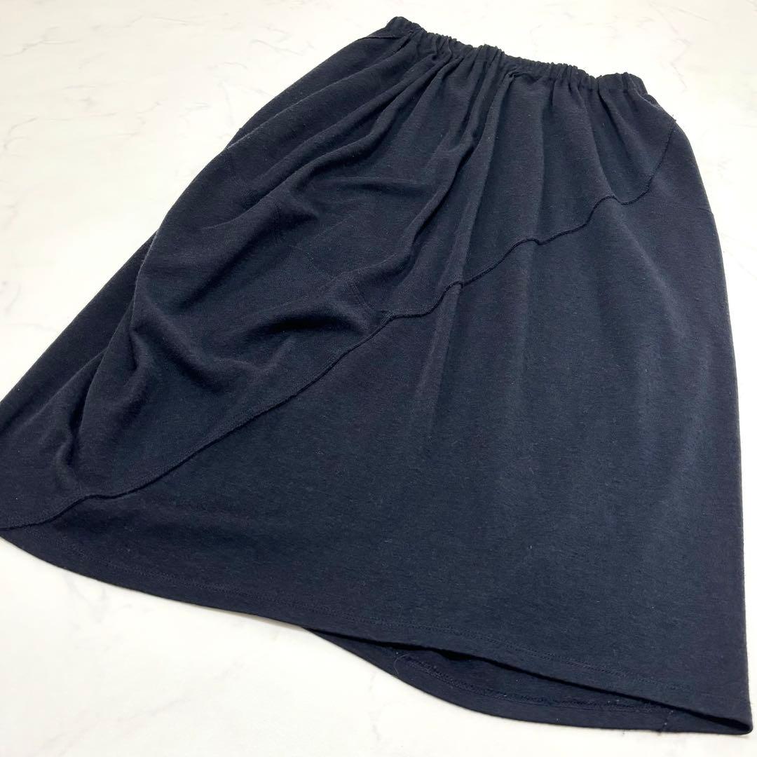 ヨーガンレール ウールジャージー バルーンスカート ストレッチ 定番人気 M 黒