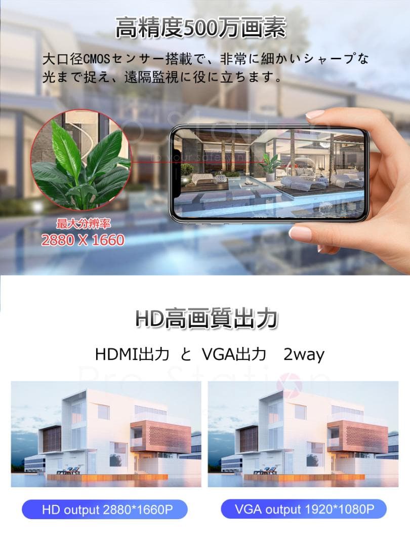 POE防犯カメラ500万画素4台 NVRセット H.265