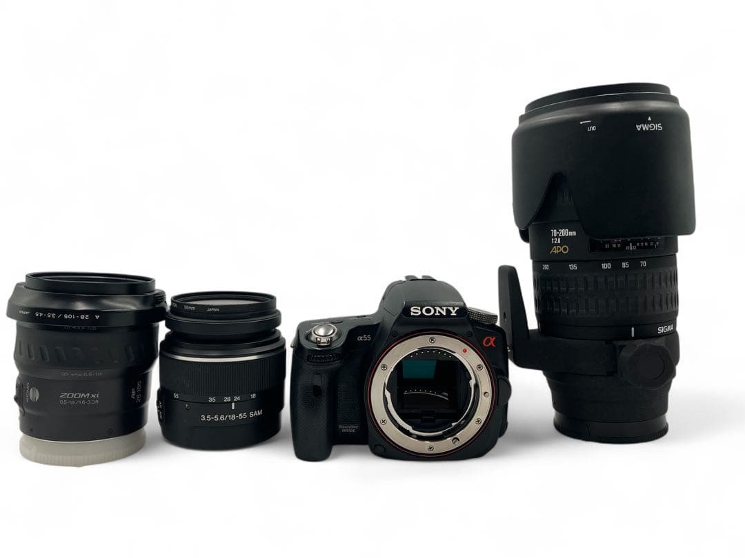 【美品】SONYα55 レンズ3本セット【SONY、SIGMA、MINOLTA】