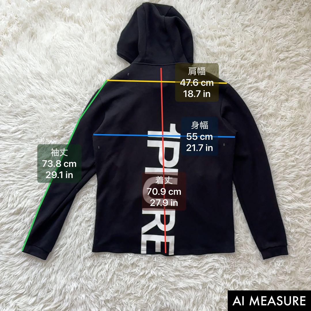 XLサイズ✨1PIU1UGUALE3 ロゴパーカー フーディ フルジップ 黒