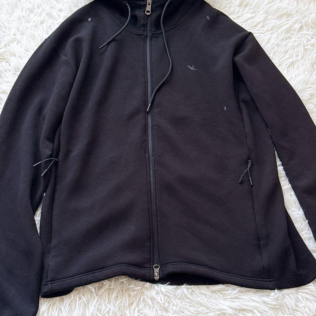 XLサイズ✨1PIU1UGUALE3 ロゴパーカー フーディ フルジップ 黒