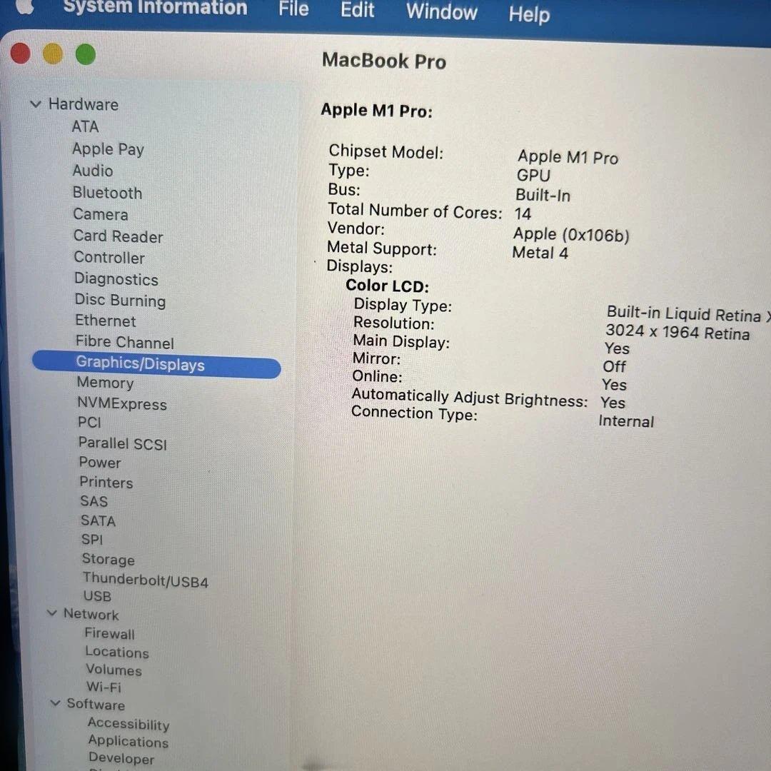 快速MacBook Pro 14㌅ M1 16GB 500GB 14core