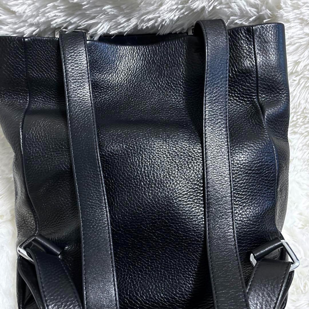 p*n様 ヒロフ ランポ リュック バックパック 2way A4 レザー 黒