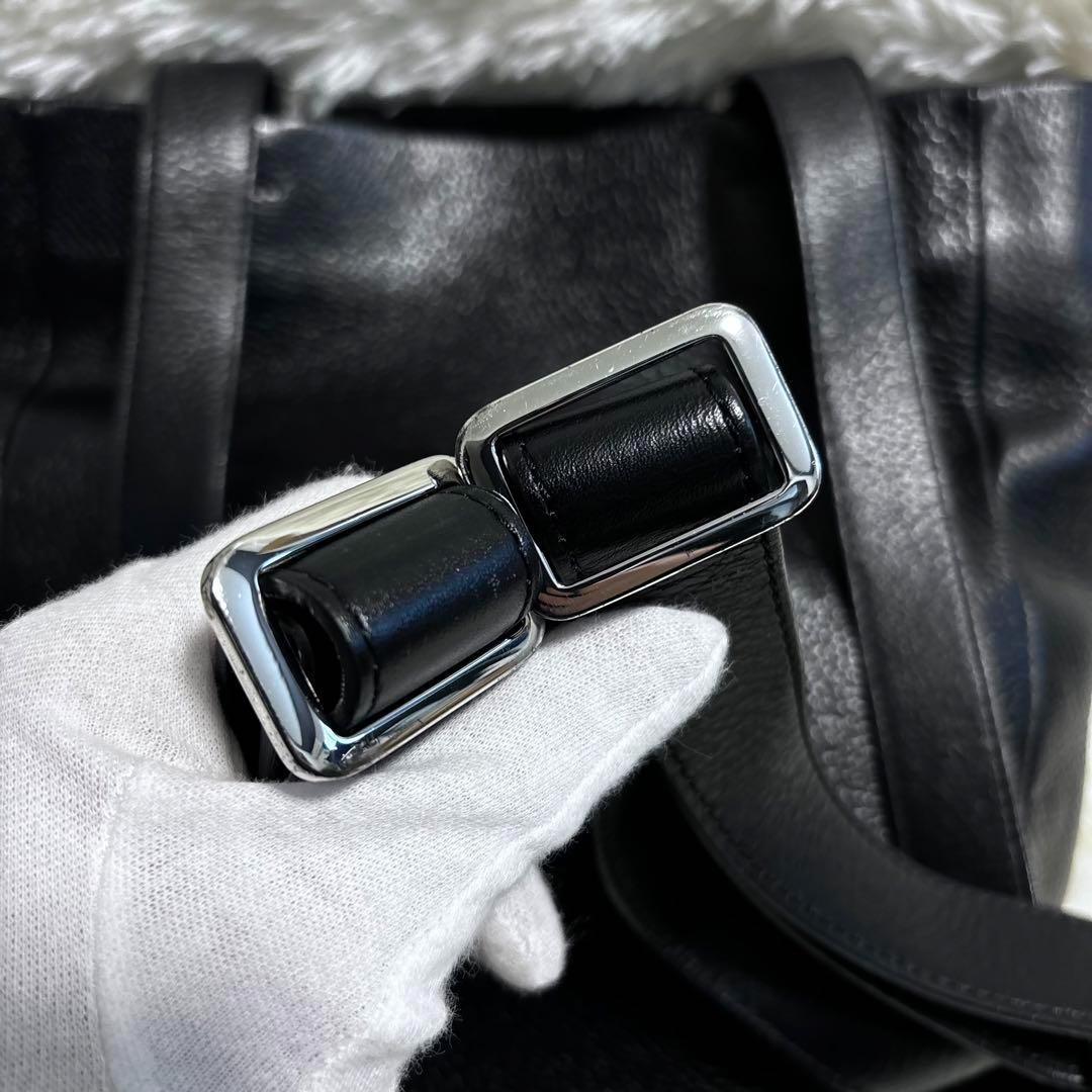 p*n様 ヒロフ ランポ リュック バックパック 2way A4 レザー 黒