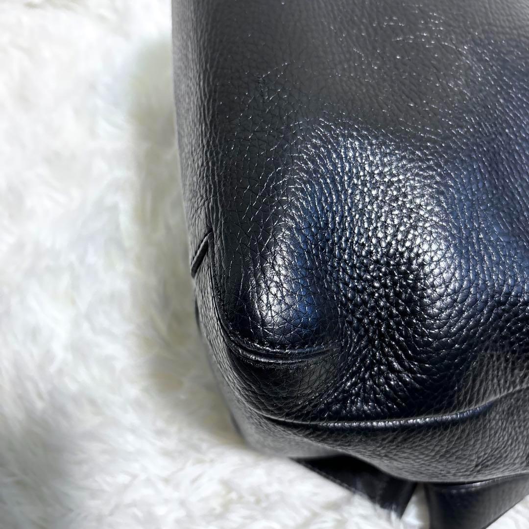 p*n様 ヒロフ ランポ リュック バックパック 2way A4 レザー 黒