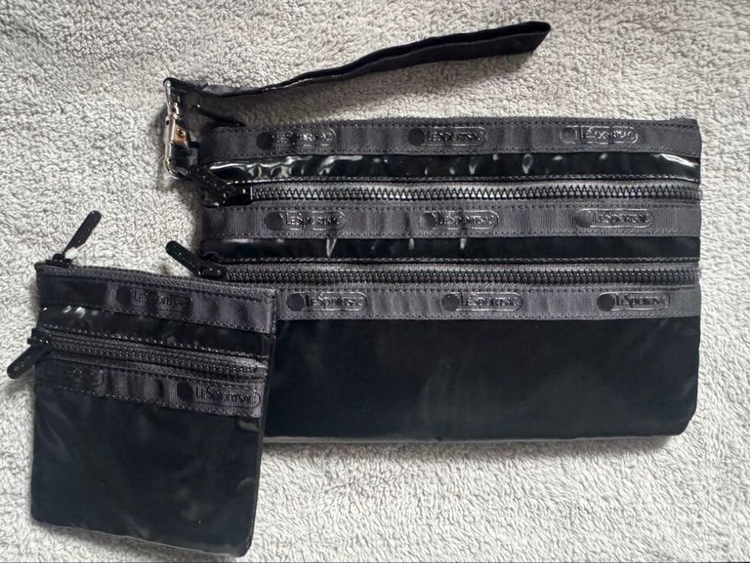 ひとりっぷ（R）×LeSportsac ZIP POUCH SET3 ブラック