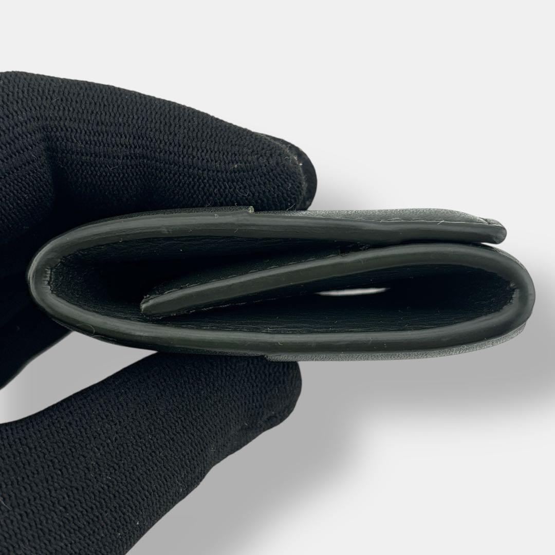 美品 現行 ボッテガヴェネタ カセット ケース ダークグリーン レザー